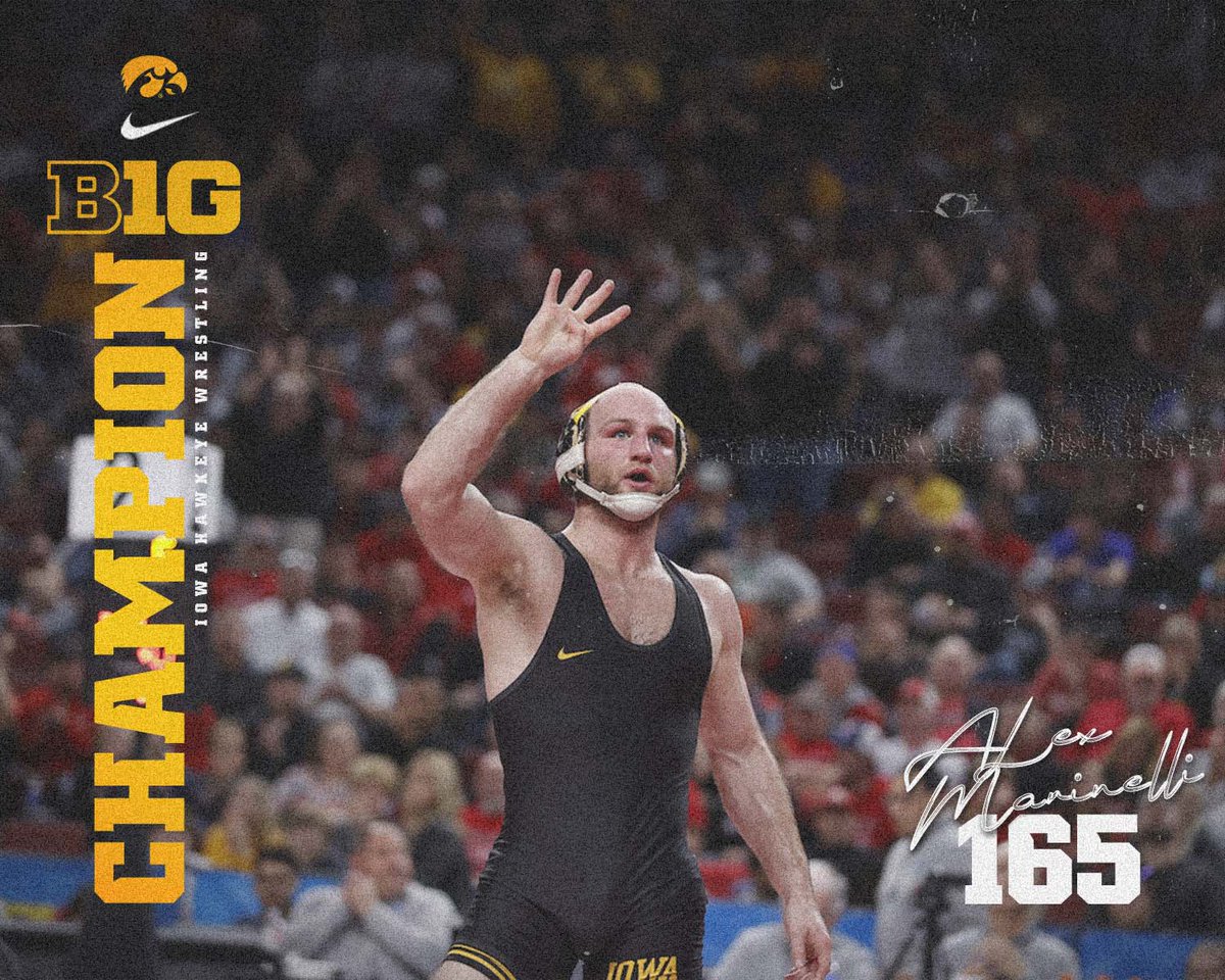 DA BULL earns his fourth Big Ten individual title after defeating No.4 Cameron Amine. Marinelli will head to Detroit in two weeks to go for the national championship.

#Hawkeyes #FightForIowa