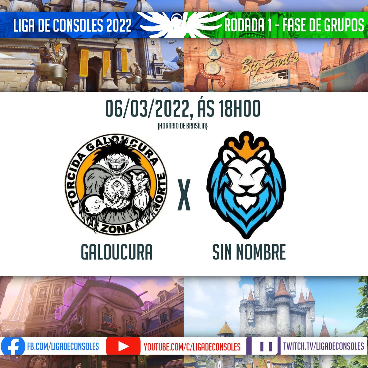 LConsoles's tweet photo. ESTAMOS AO VIVO COM MAIS UM JOGAÇO DA LCON 2022!

GALOUCURA X SIN NOMBRE

Válido pela Rodada 1 da LCON 2022!

Twitch: https://t.co/99u8uTJIZM
YouTube: https://t.co/5IZm8z7TzT
Facebook: https://t.co/blMdvTNTsP https://t.co/1iI8Q8w3wb