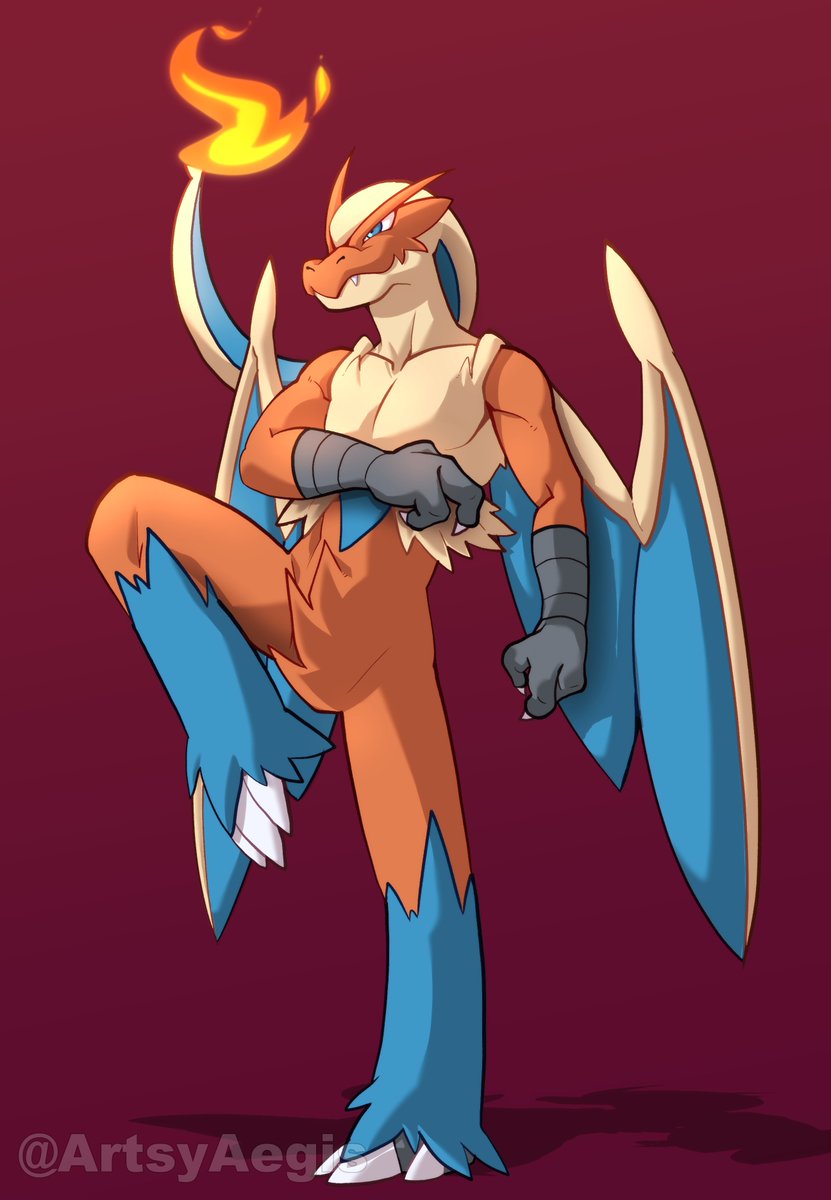 charizard pokemon (creature) solo standing closed mouth standing on one leg fire furry  illustration images