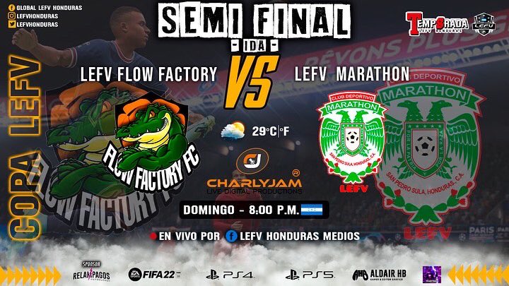 LefvHonduras's tweet photo. SEMIFINALES 🏆 COPA LEFV

Y tu, ¿a quién le vas?

📆 Domingo, 6 de marzo
🕙 8:00 p.m 🇭🇳
Muchos éxitos a todos los equipos‼️

#fifa #fifaworldcup #fifa20 #fifa16 #fifa21 #fifa19 #fifa18 #fifaultimateteam #easportsfifa #fifaworldcup2018 #fifa14 #fifa17 #fifa2018 #fifamobile #fifa22 https://t.co/GrJ0GyCvRU
