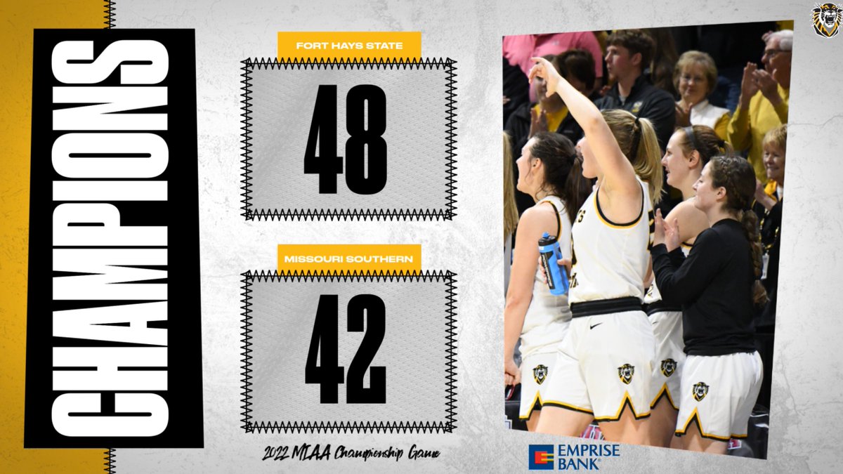 fhsuathletics's tweet image. The Tigers win it!!!! FHSU defeats Missouri Southern 48-42 for the MIAA Tournament Championship! FORT DEFENDED!