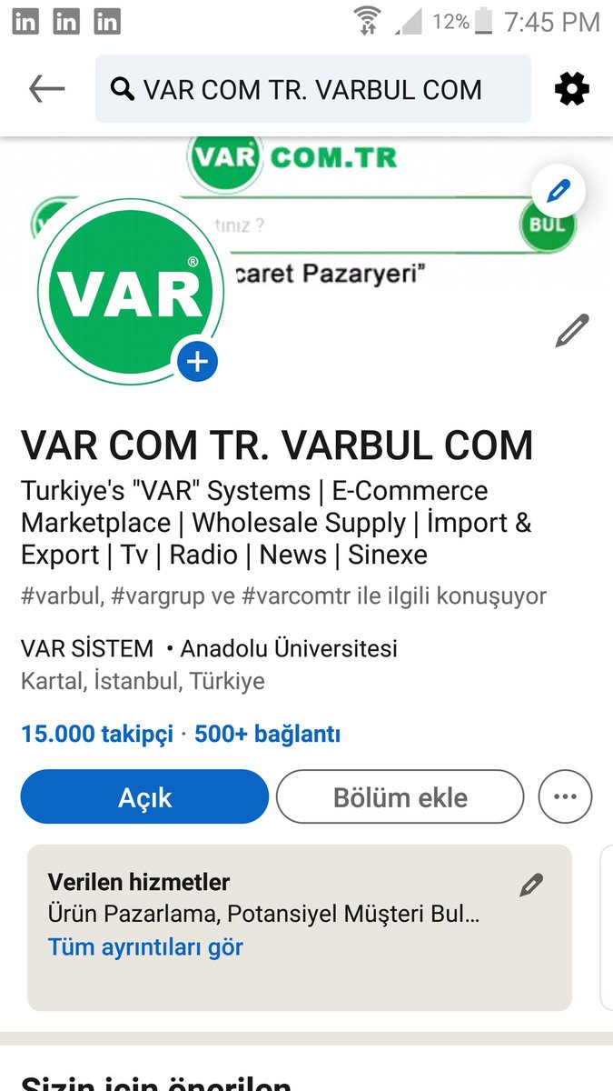 Linkedin de 15 000 takipçi  sayısına ulaştık, 
Sizleri de Linkedin sayfamıza bekliyoruz.