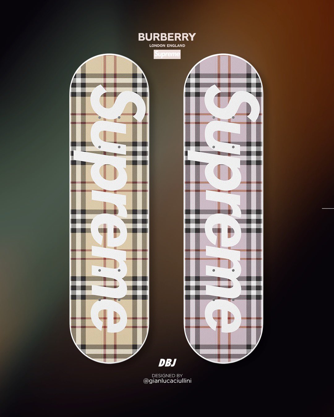 きますので Supreme - Supreme Burberry Skateboard Beige Pinkの通販 by chaos