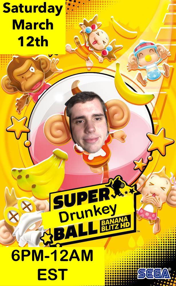 GameTroyy's tweet image. *ANNOUNCEMENT*
Let’s celebrate 300 followers on Twitch baby! Super DRUNKEY Ball comin’ atcha Saturday March 12th from 6PM-12AM! Let’s have some fun!