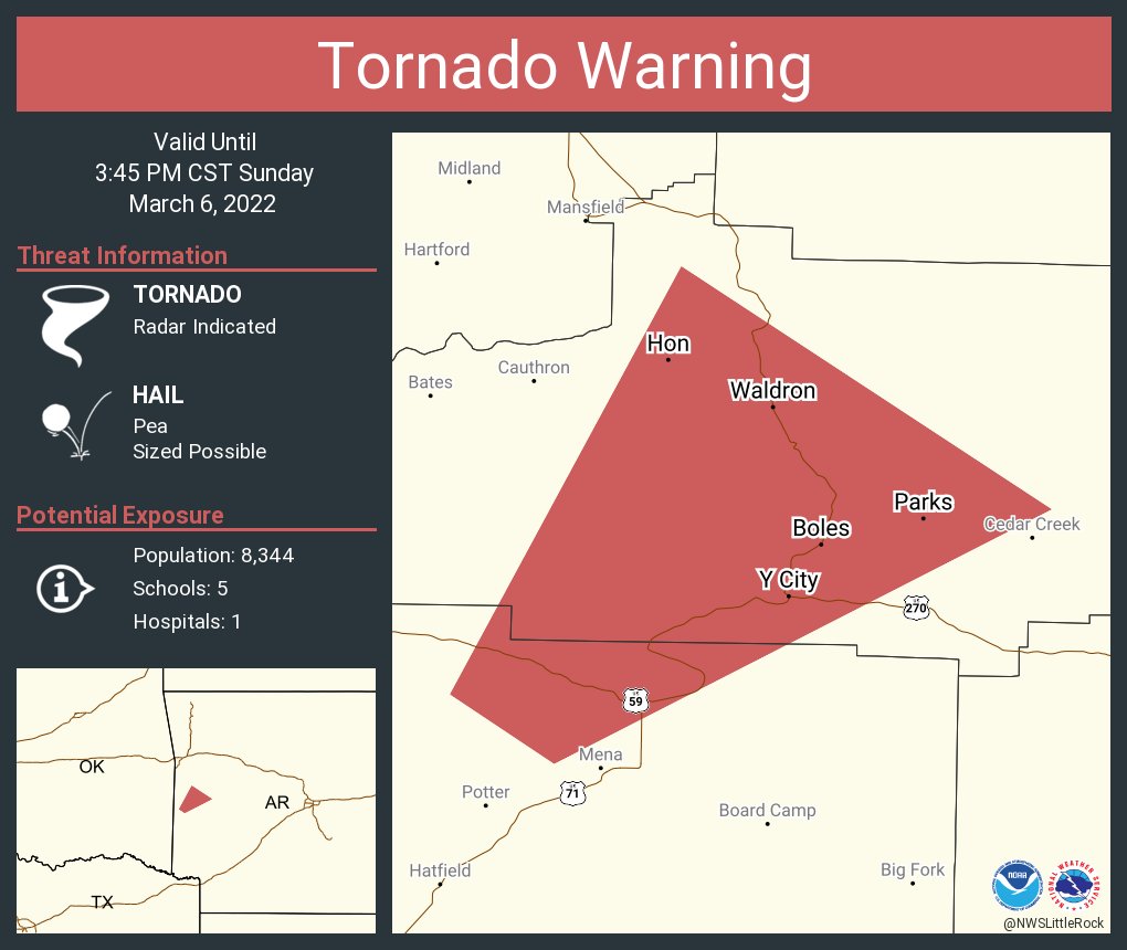 NWS Tornado on Twitter "Tornado Warning including Waldron AR, Parks AR
