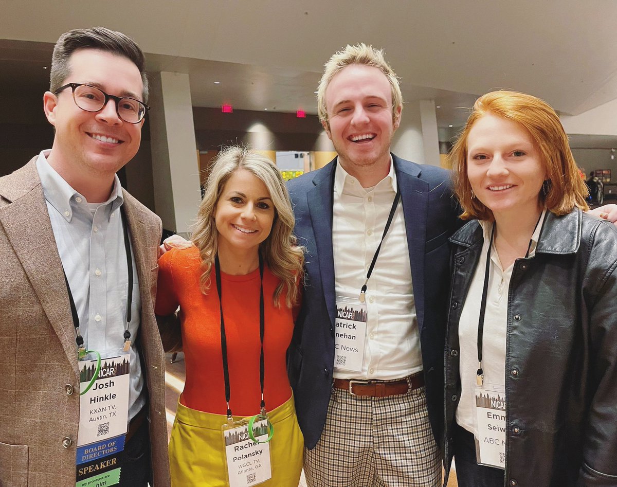 RPolanskyNews's tweet image. So happy @hinklej snapped this photo! Love our mentees @PatrickJLinehan &amp;amp; @EmmaSeiwell 💛 📸 They’re both going to do big things!

#NICAR22 @IRE_NICAR #DataNerds
