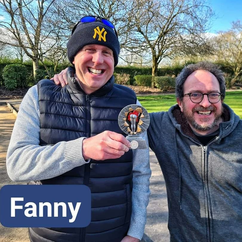 PetanqueNW's tweet photo. Drum roll please 🥁🥁🥁
And the winners are:
Winners: Chris Kitson(Trafford) &amp; Lee Edgar (Yorkshire) 🥇
Runners-up: Katie Alty &amp; Liam Alty (Croston) 🥈
Third Place: Shane Howarth &amp; Paul Fairbrother (Trafford) 🥉
1st Fanny (13/0): George &amp; Kevin 😚
#petanque #petanqueNW #Northwest https://t.co/4W5fHwfa4f