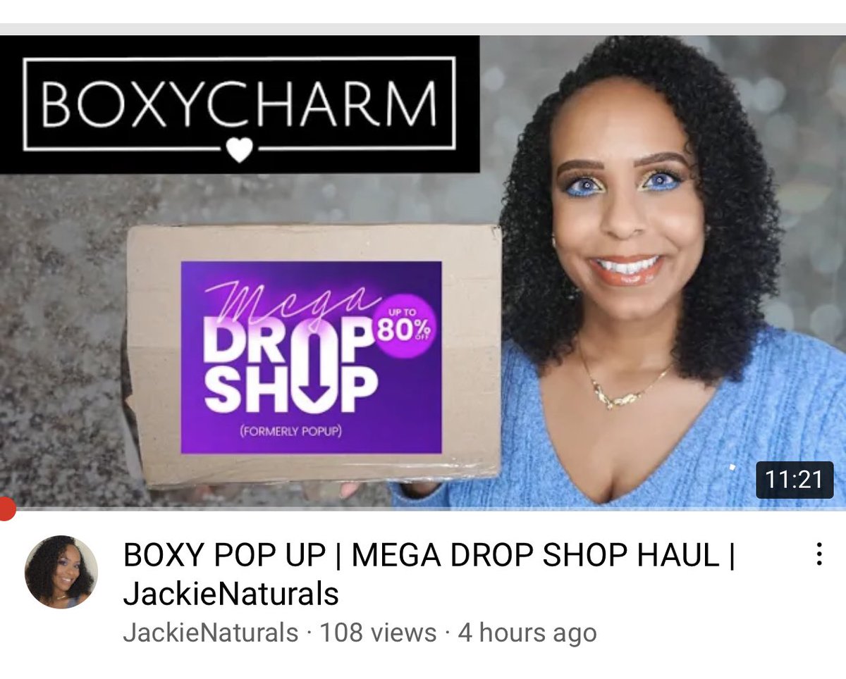 JackieNaturals's tweet photo. 🚨NEW VIDEO🚨BOXYCHARM POP UP/MEGA DROP SHOP HAUL IS ON MY CHANNEL NOW!!! @boxycharm 

Watch: https://t.co/zLMjmMH088

#boxypopup #boxycharm #boxymegadropshop #megadropshop #haul #boxyluv #skincare #makeuplover #makeupjunkie https://t.co/fEAq5Y0F4f