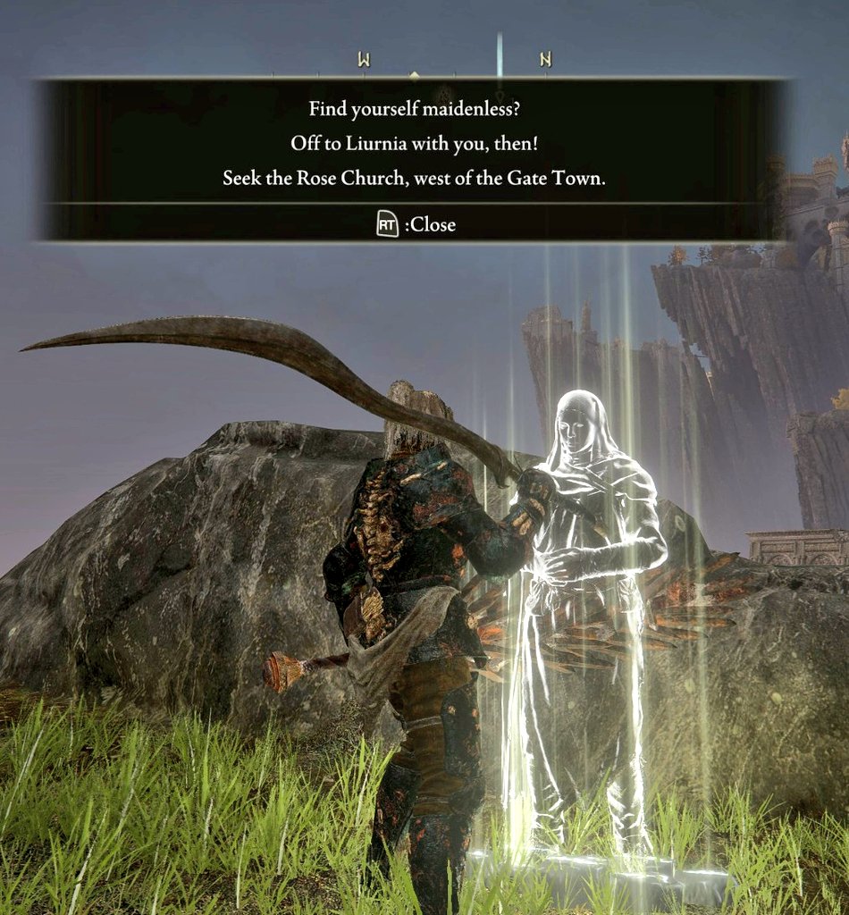 i killed the first step guy in elden ring, i comeback here way later and his ghost haunts me and calls me maidenless