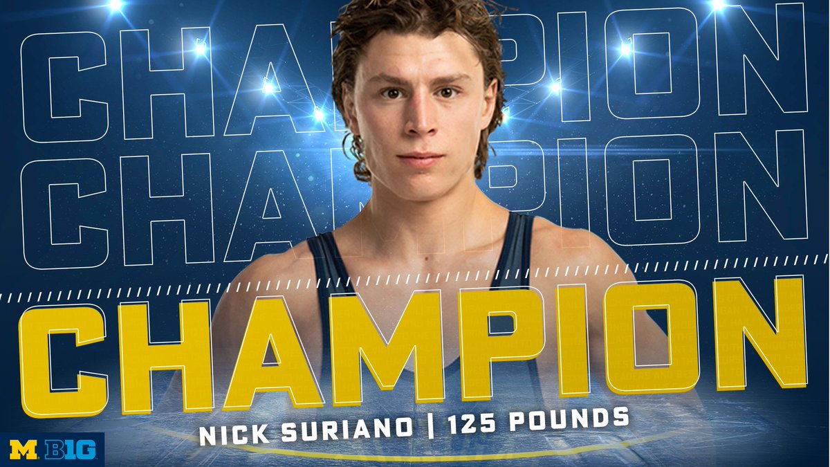 Suriano rolls to a 12-4 major decision over Wisconsin's Barnett. Scored four takedowns, a reversal and a rode for 3:34. Dominant!

#B1GWrestle 125lb Champion!