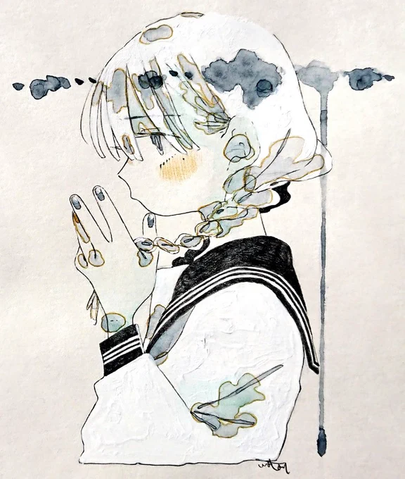 #春の創作クラスタフォロー祭り 
#絵描きさんと繋がりたい 
水彩でセーラー服ちゃんたちを描いています。
よろしくお願いします🌷 