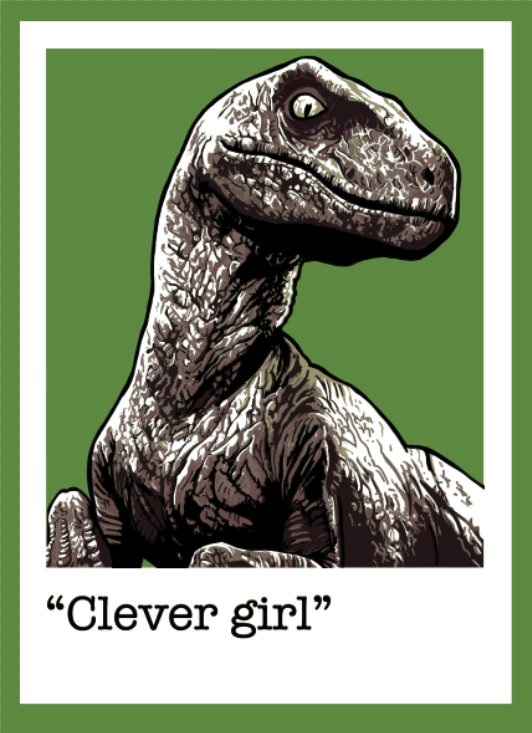 asbillustration's tweet photo. "CLEVER GIRL" is my first ever design featured on @qwertee ! After years buying tees from Qwertee I'm so excited to have one design there! It's available for 48h only. RT will help me a lot! https://t.co/ka4v8EAHVi https://t.co/Ubc7coI8Qp