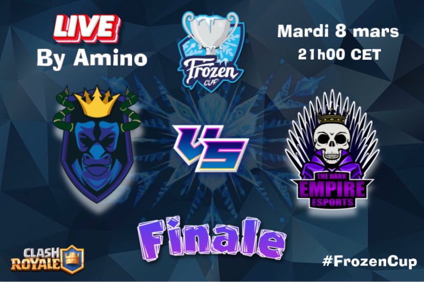 #FrozenCup | FINALE

• RDV mardi 8 mars en live avec @Big_benks pour une finale mouvementée ! ⚔️🔥 

🇫🇷 Bacchus Esport 🆚 The Dark Empire Esport 🇩🇪

Selon vous, qui accédera à la tête du podium? Vous pouvez voter plus bas⤵️