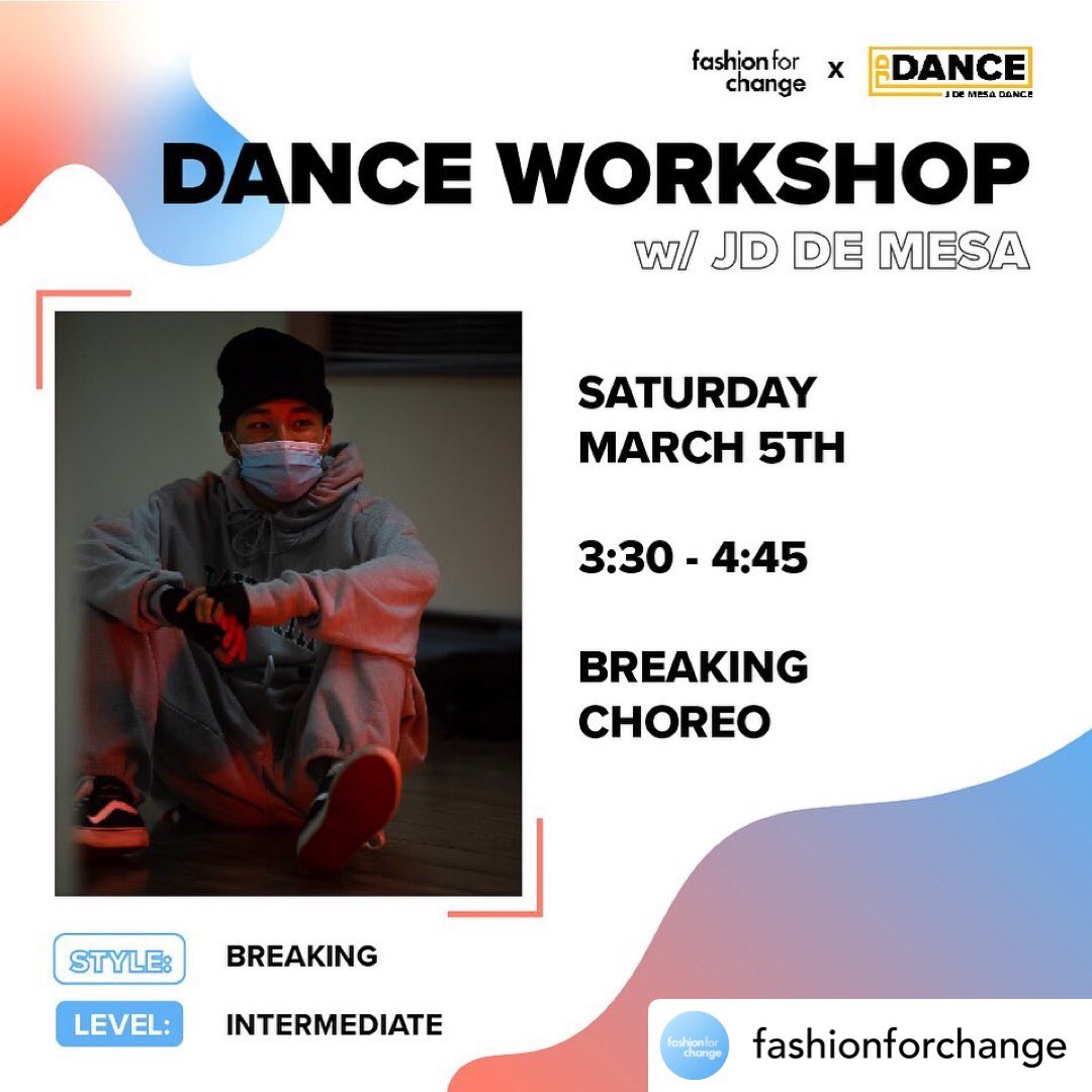 JDDANCE_'s tweet photo. the founder and president @jdemesa2_ himself will be teaching at our collab dance workshop with @fshnforchange tomorrow, march 5 🙌

link in bio to register!

https://t.co/orp5MDqY0e https://t.co/7pihq5X1Jp