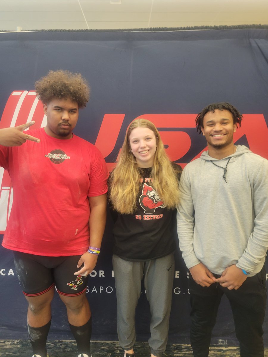 South_SAC's tweet photo. Waukesha South at it AGAIN!! 3 for 3 National Powerlifting Qualifiers!!! Congratulations Kailyn, Gian and Aiden.... hard work pays off again!!! https://t.co/kDSCj2AXoC