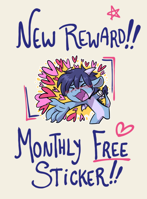 ryezealous's tweet photo. NEW PATREON REWARD!!!! 
Now the patreons who give 20$ or more will gain a monthly custom sticker! 
https://t.co/Yyzf77ftWJ https://t.co/iOVCypyQJa