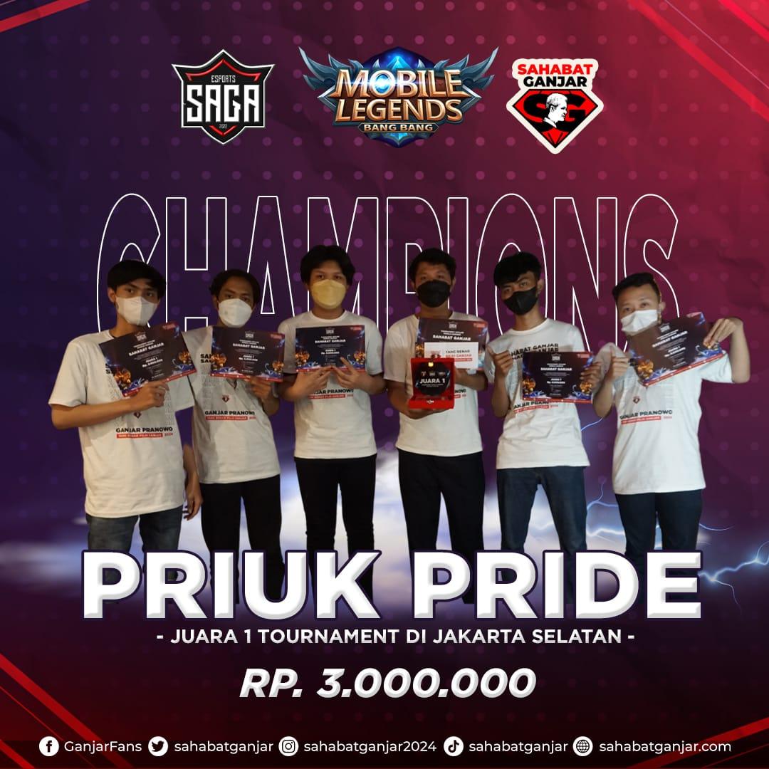 sahabatganjar's tweet photo. Gelaran Turnamen Mobile Legend di Jakarta Selatan telah usai dan menempatkan 3 peraih trophy dan hadiah uang tunai dari Sahabat Ganjar.

Berikut peraih podium Sahabat Ganjar E-Sport Tournament

Juara 1 : Priuk Pride
Juara 2 : Digital Boys
Juara 3 : Nos Esport

#SahabatGanjar https://t.co/iDGxmigUXV