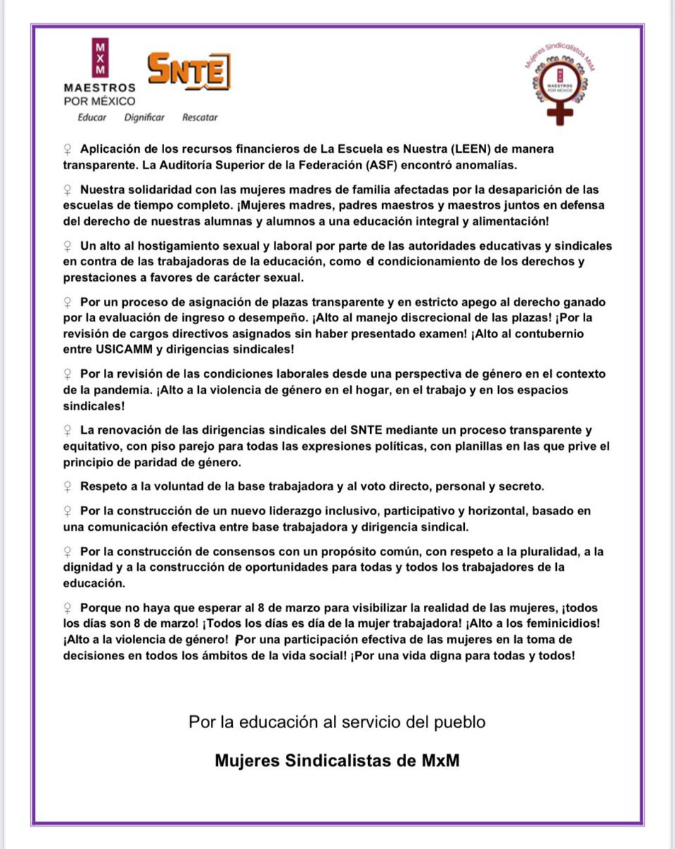 MxMSnte36's tweet photo. 🔴#MxM #Educar #Dignificar #Rescatar #HastaQueLaDignidadSeHagaCostumbre 
Demandamos la transparencia en la aplicación de los recursos financieros de la Escuela es Nuestra.
#TiempoCompleto #8M @Mx_Diputados @elErickJuarez @AbelardoCarro @delfinagomeza @Profelandia @mileniotv 🔴🔴 https://t.co/VbBP3G8G9A