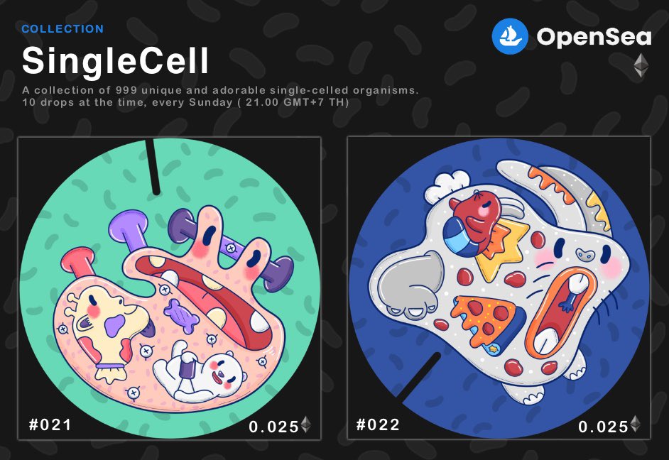 CDFT_NFT's tweet image. 🚀Collection SingleCell🚀
👾👾 #001-030👾👾
⭐️0.025 ETH⭐️

Available On .. Opensea
Link : opensea.io/collection/sin…

#NFTCollection #NFT #NFTCommunity #NFTartist #opensea #NFTTHAILAND #nftart