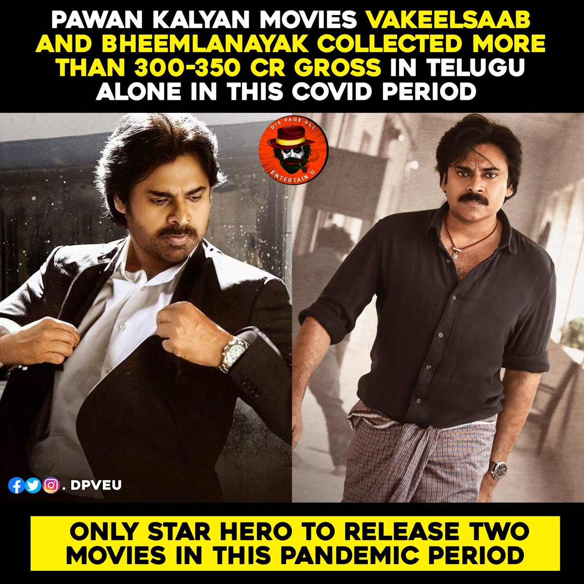 Kinggustaad's tweet photo. King kalyan is the only hero to do this @PawanKalyan 💥🤙
#BheemlaNayakHits100Cr https://t.co/et9qWFiDeZ
