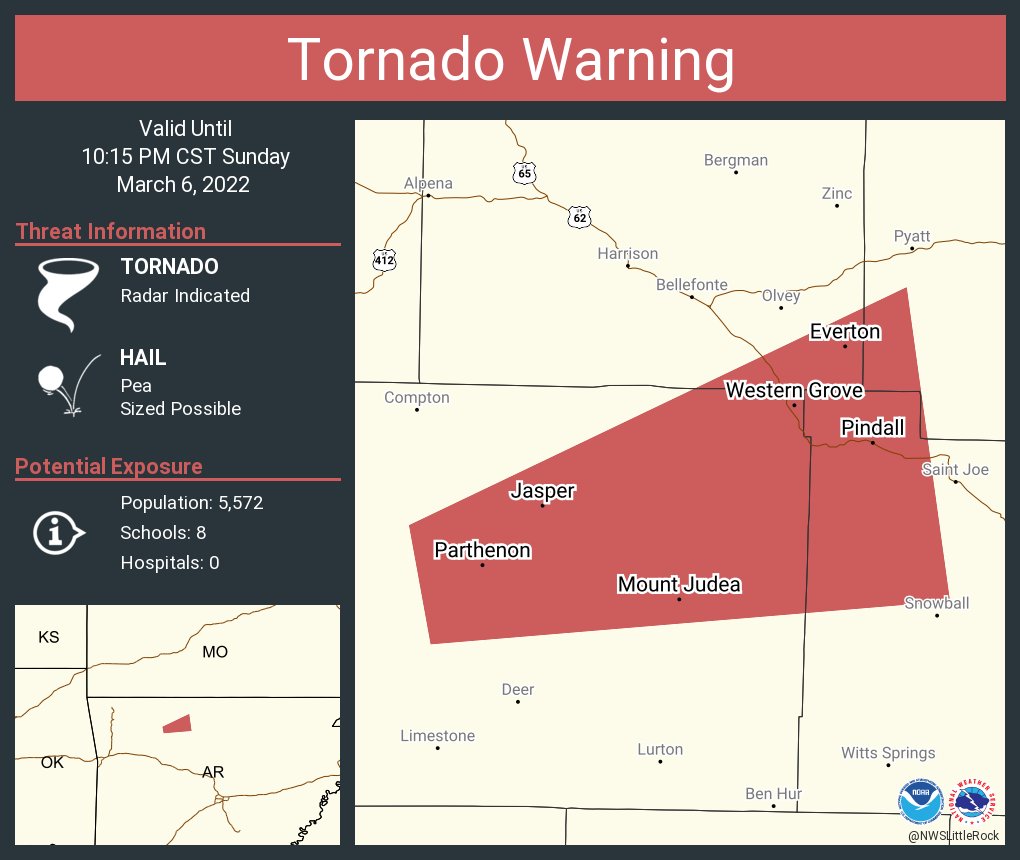 NWS Tornado on Twitter "Tornado Warning including Jasper AR, Western