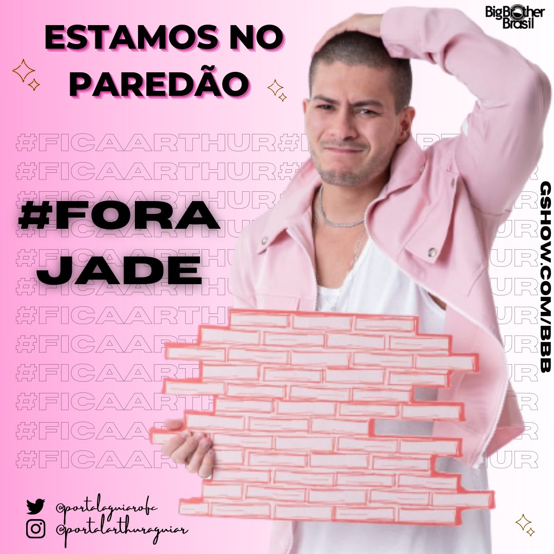 portalaguiarofc's tweet photo. O Arthur está no paredão e mais uma vez precisamos da ajuda de todos vocês. Vamos com tudo e é foco totalmente no Gshow. Nada de enquetes, nem ficar na tl. É metralhar nos votos. Vamooos, família! ✨🤍 #FicaArthur #ForaJade https://t.co/jQwyItSwDQ
