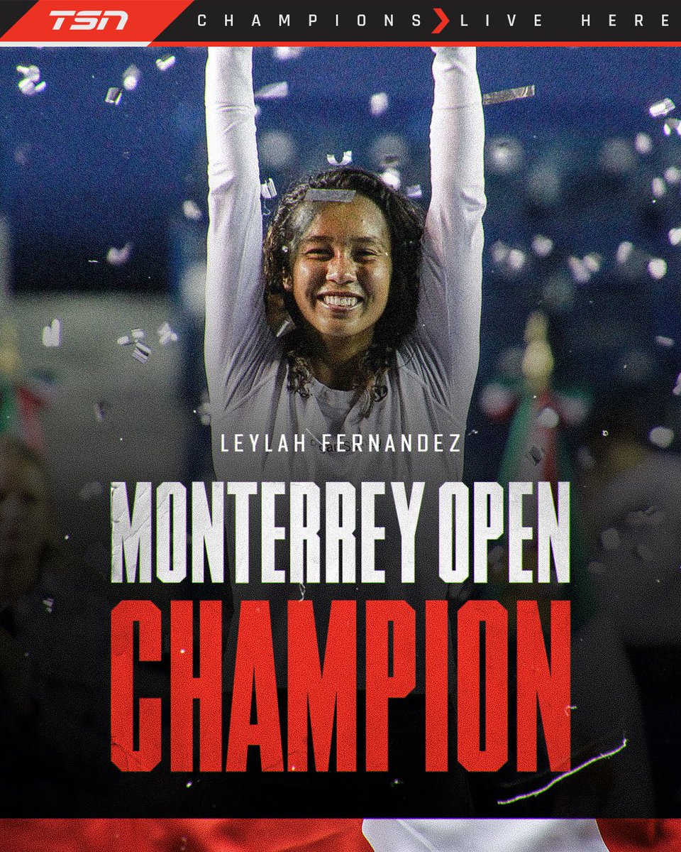 TSN_Sports's tweet photo. Fernandez wins Monterrey Open for second straight year. 🇨🇦

MORE:https://t.co/khQNAvodLE https://t.co/qR8amhFzzb