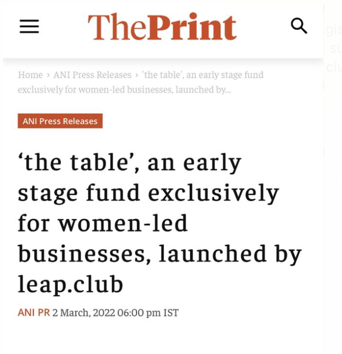 overwhelmed by the response for 'the table' by <a href="/leapdotclub/">leap.club</a>. we will be announcing the first company we're backing in 3 weeks. 
if you missed what we're upto: leap.substack.com/p/changing-the…

ps. #breakthebias of celebrating women once a year; time for some real work.