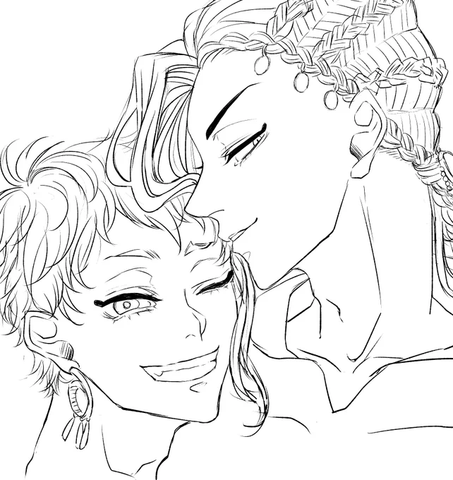 ちら見せ。

のれん用に描いてる1枚。
いつも似たような絵しか描けなくて申し訳ない😭
間に合うといいなぁ……。 