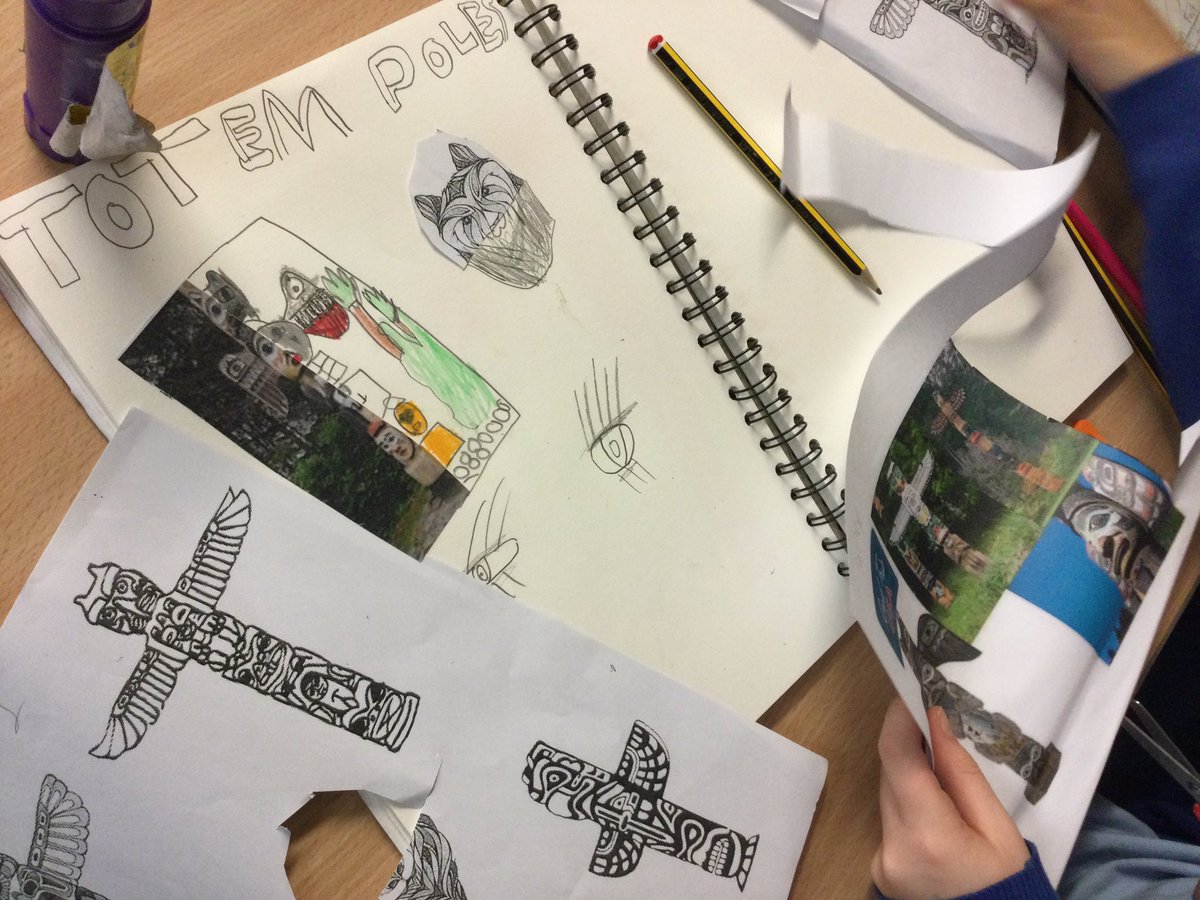 LSTMrsVose's tweet photo. We created mood boards about totem poles to begin our art journey. #STPSart https://t.co/pO1Da0W4h7