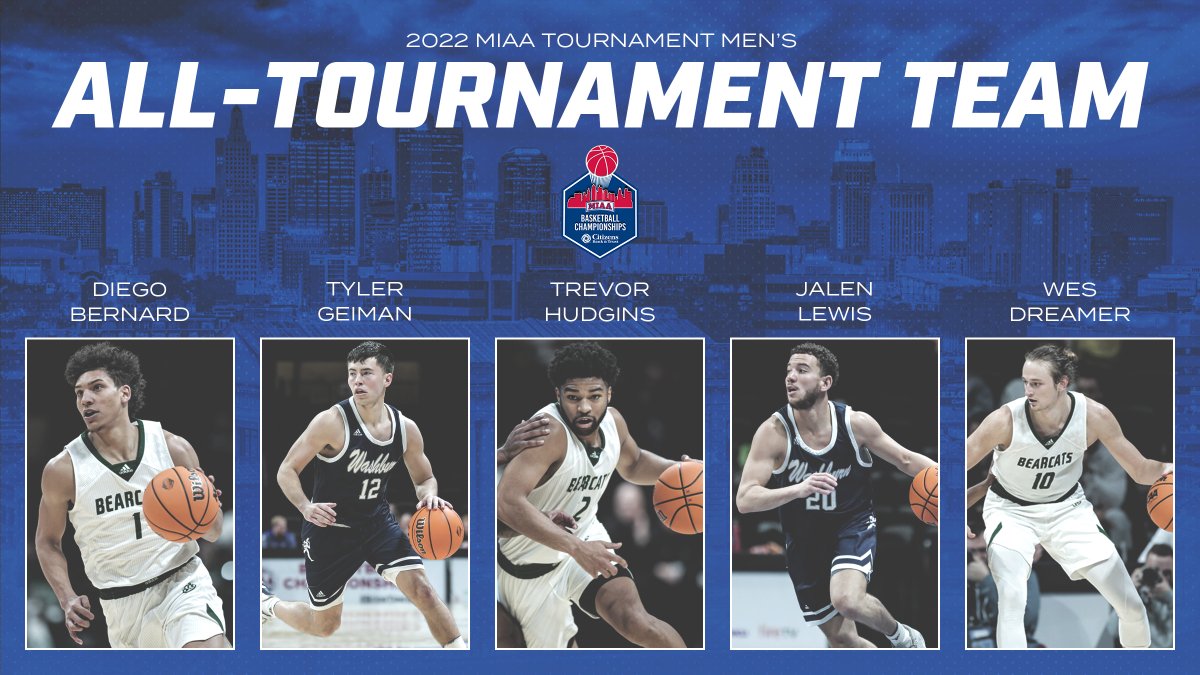 𝟮𝟬𝟮𝟮 𝗠𝗲𝗻'𝘀 𝗔𝗹𝗹-𝗧𝗼𝘂𝗿𝗻𝗮𝗺𝗲𝗻𝘁 𝗧𝗲𝗮𝗺🏆⤵️

🏅Trevor Hudgins (NW) - 𝑀𝑜𝑠𝑡 𝑂𝑢𝑡𝑠𝑡𝑎𝑛𝑑𝑖𝑛𝑔 𝑃𝑙𝑎𝑦𝑒𝑟
🏅Tyler Geiman (WU)
🏅Jalen Lewis (WU)
🏅Deigo Bernard (NW)
🏅Wes Dreamer (NW) 

#MIAAMadness | #BringYourAGame