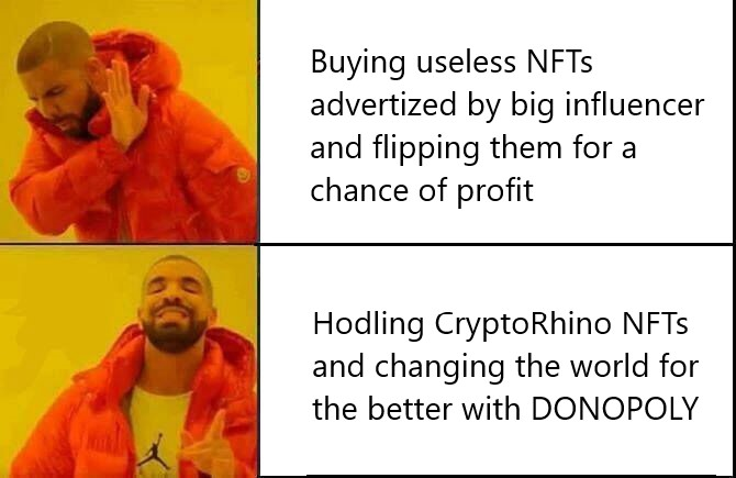 CryptoRhinoWrld's tweet photo. Memes :) Be a part of our community!
https://t.co/r6dATxZnWe
#cryptorhino #nft #nftart #nftcommunity #nftartist #nftproject #polygon #polygonnft #polygonindonesia #rhino #safetherhino #rhinoafrica #newnft #newnfts #nftartis #CryptoPunk https://t.co/n2I5iPOvDq