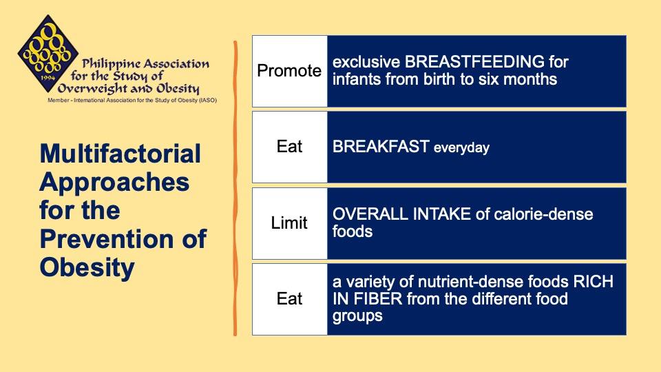 pasoo_obesity's tweet image. The PASOO came up with 11 recommendations for the Prevention of Obesity. Here are the first 4! How many of them do you follow? #preventobesity
