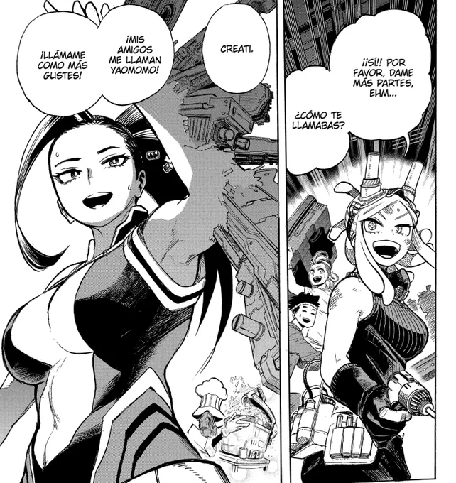 Momo's tummy 😭💕 glad she's there doing more stuff and even interacting with Mei. Nice stuff. Smart people collab, I hope this gets an extra or smth in the volume. Imagine if it's the only name Mei learns after so long? Haha 