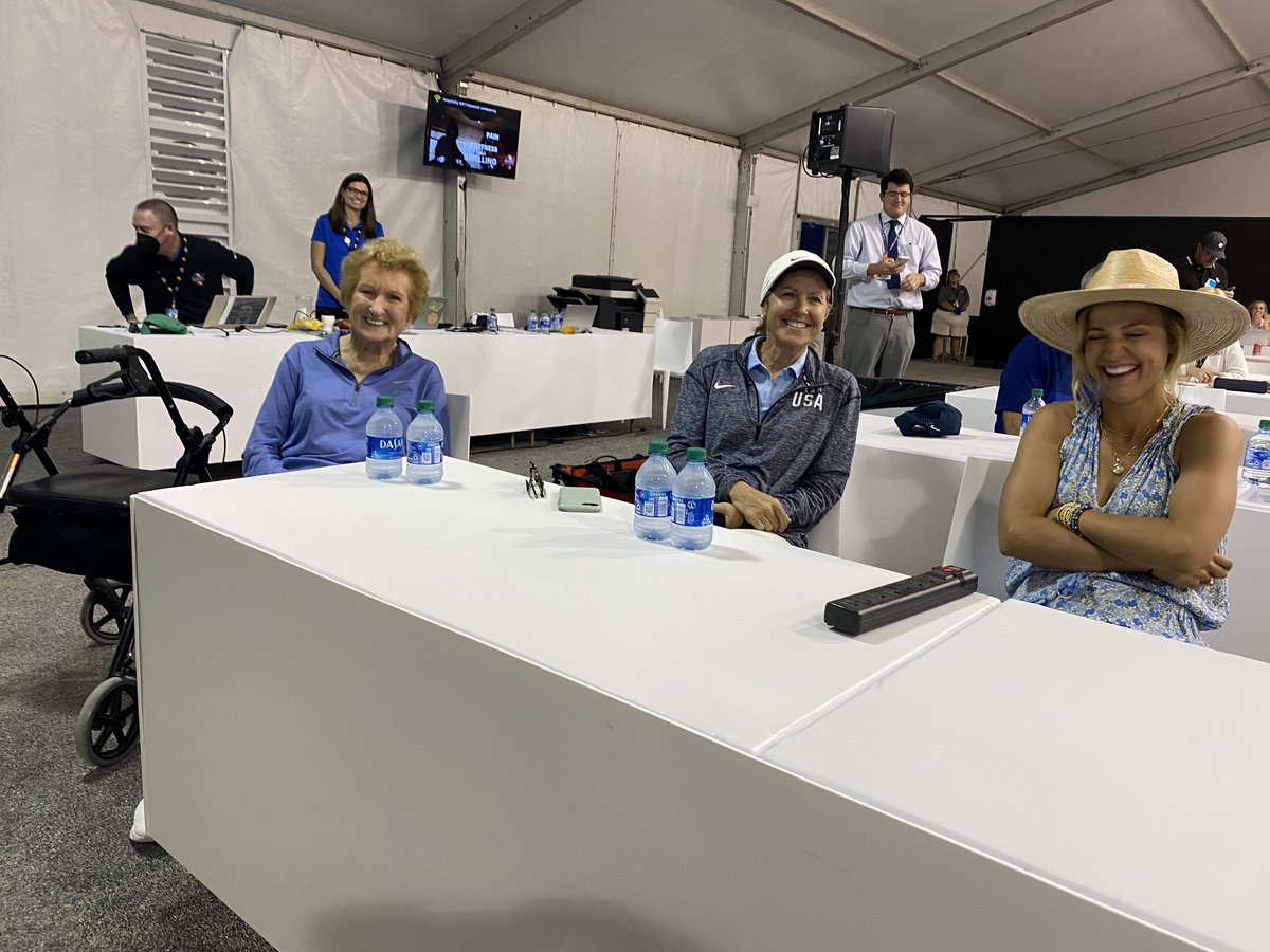 Grandma Scheffler, far left, walked all 18 holes today at Bay Hill watching Scottie get the W. Turning 87 next week. Go Grandma!