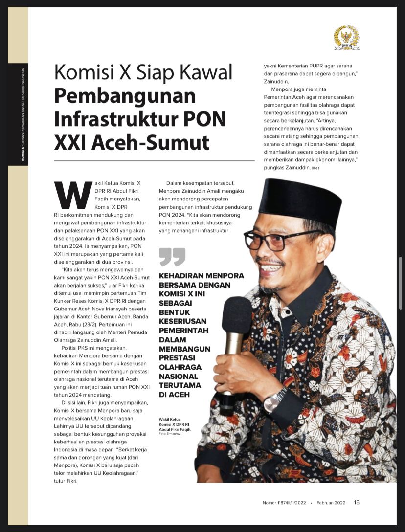 2024 Sumut Aceh jadi tuan rumah PON XXI. Semua fihak  mesti support gelaran  multi event tingkat nasional ajang prestasi dan pengokohan persatuan kita sebagai bangsa