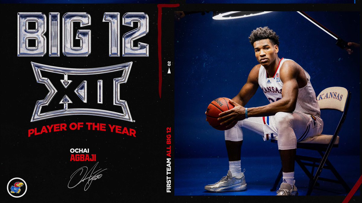 Ochai Agbaji…

Your unanimous Big 12 Player of the Year 💪

More ➝ kuathne.ws/3ClslZf