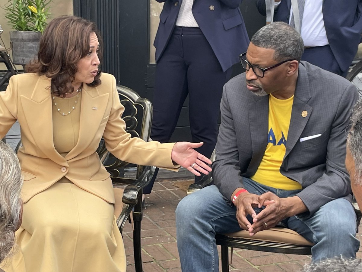 President <a href="/derricknaacp/">Derrick Johnson</a> talking with <a href="/VP/">Vice President JD Vance</a> Harris as they prepare to commemorate #Selma57 marching across the Edmund Pettus Bridge.