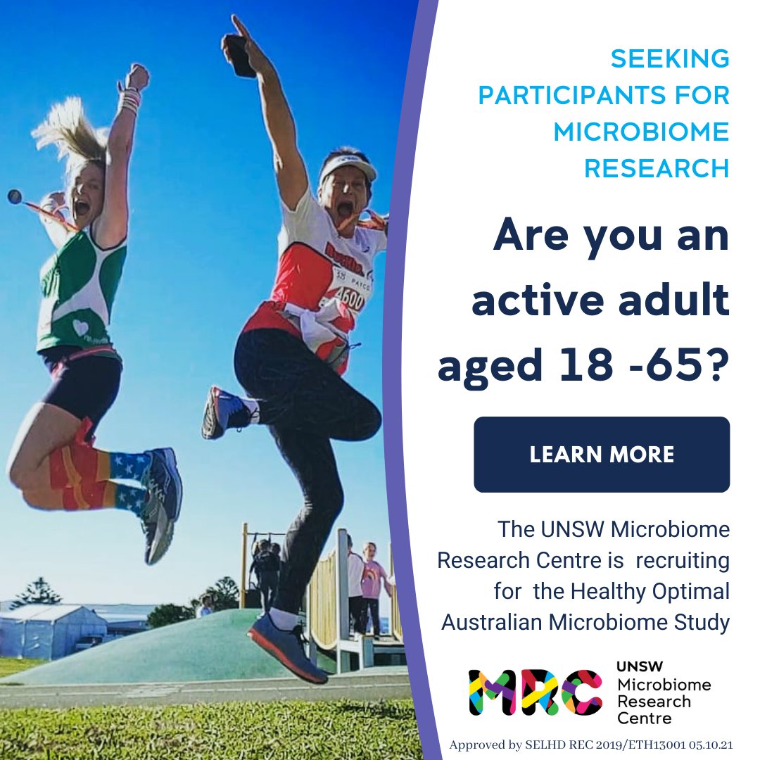 Can you help @MRC_microbiome find out what the Healthy Optimal Australian Microbiome is? Find out more redcap.link/HOAM2022

#UNSW #HOAMStudy #healthymicrobiome #clinicalresearch #microbiome #Guthealth #AustralianResearch
@MRC_microbiome