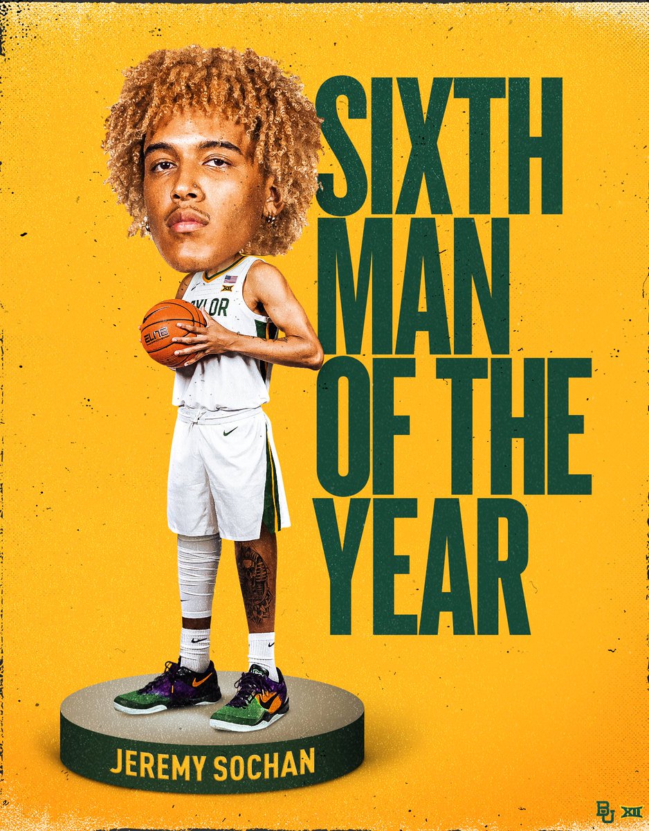 The <a href="/Big12Conference/">Big 12 Conference</a> Sixth Man Award winner?
None other than @SochanJeremy 🙌

🗞 baylorbea.rs/22MBBAllBig12

#SicEm | #CultureofJOY 🏀
