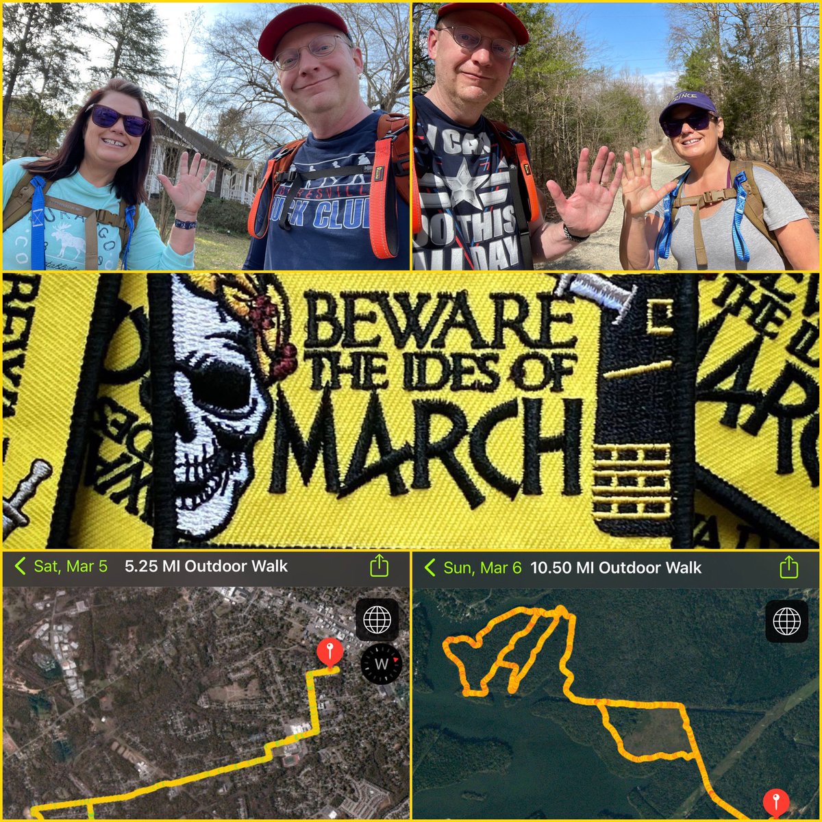 ThatMattMyers's tweet image. Melanie and I completed the @RuckChallenges March challenge today! “Beware the Ides of March” - Ruck 15 miles before March 15th. 

Being members of @ruckmooresville #RuckClub, we knocked out this #RuckingChallenge in one weekend - a 5-mile #ruck Saturday &amp;amp; a 10-mile ruck today!