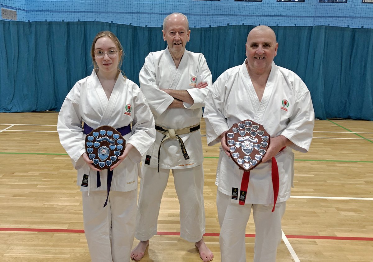 Satori Shotokan KUGB.
2021 Students of the Year with their engraved Shields.