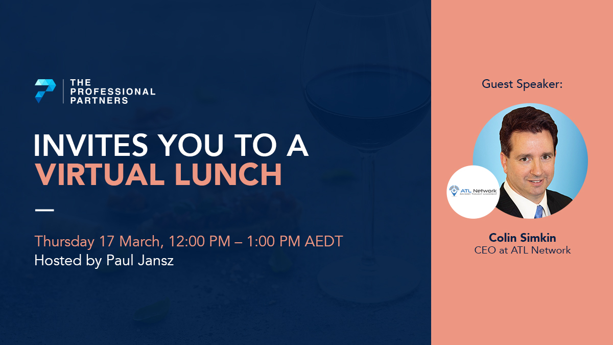 TPPFirm's tweet photo. RSVP: https://t.co/zFDeKwSsqN. Join us, as @paulrjansz chats with the experienced @ColinSimkin (CEO at ATL Network), about preparing your firm for the maximum return. Join us for a LIVE chat.#virtuallunchseries #webinar #freeevent #insights #successstories #success https://t.co/dllITKVVsB