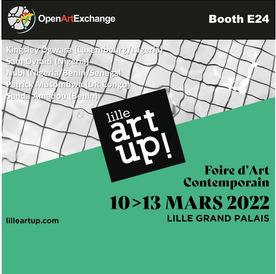 Visit us at #LilleArtUp, booth E24. where we show a fine selection of African contemporary art from #KingsleyOgwara, #SamOvraiti, #Nubi, #PatrickMusombwa and #SandaAmadou. Note  
#OAE Schiedam is closed from 9-13/3/2022. 

#artgallery #artfair #Lilleartup #africanart #mustsee
