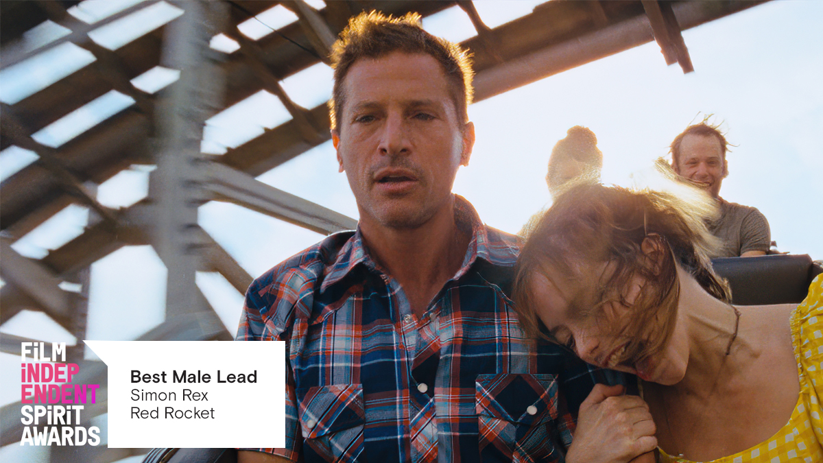 The winner of the #BestMaleLead <a href="/SimonRex/">Simon Rex</a> for <a href="/redrocketmovie/">Red Rocket</a> #SpiritAwards
