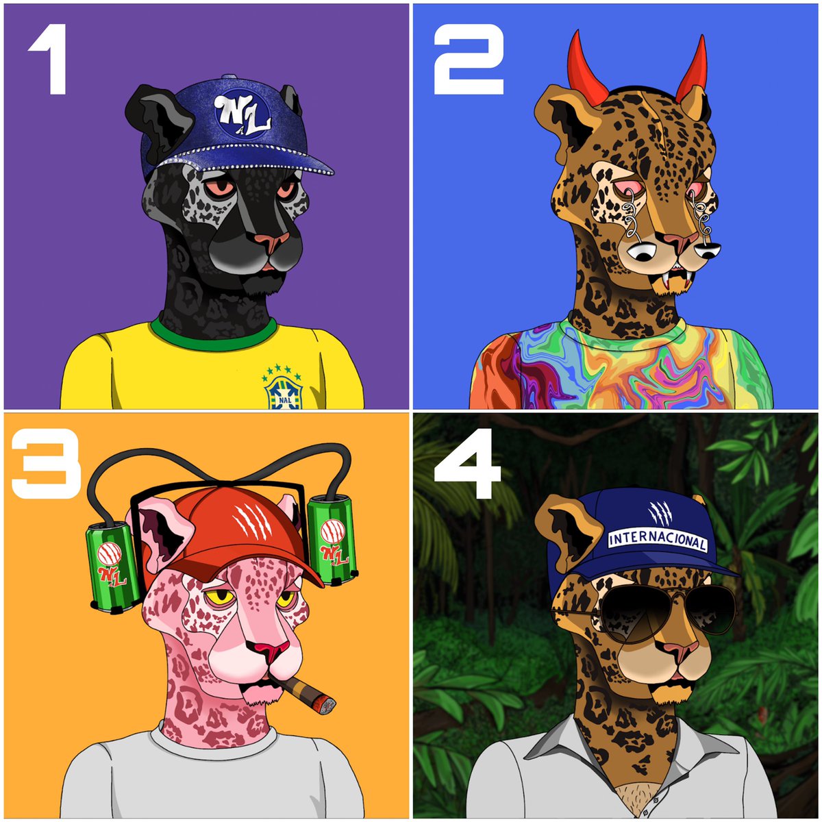 NotaLeopardClub's tweet photo. Which Leopard #NFT is your favorite?

1,2,3 or 4?🤔🧐 https://t.co/aCZmAdrfXh