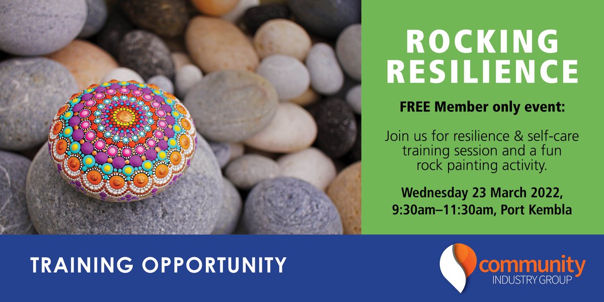 CommIndGroup's tweet photo. Free Member only event: Join us for resilience training and a rock painting activity.
 
As creative pursuits have been proven to reduce stress and anxiety we are going to have fun with a rock painting activity!
 
https://t.co/gGdQR6Zby1 
 
#communityservice #memberperks https://t.co/k0jxVnsQeG