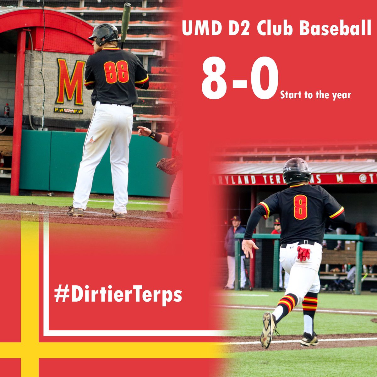 MDClubBaseball2's tweet photo. Terps are hot! 8-0 to start the year but still hungry for more #DirtierTerps https://t.co/pzmhYo5XnR