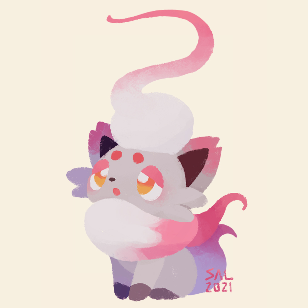 drawishme's tweet image. hisuian zorua is cute