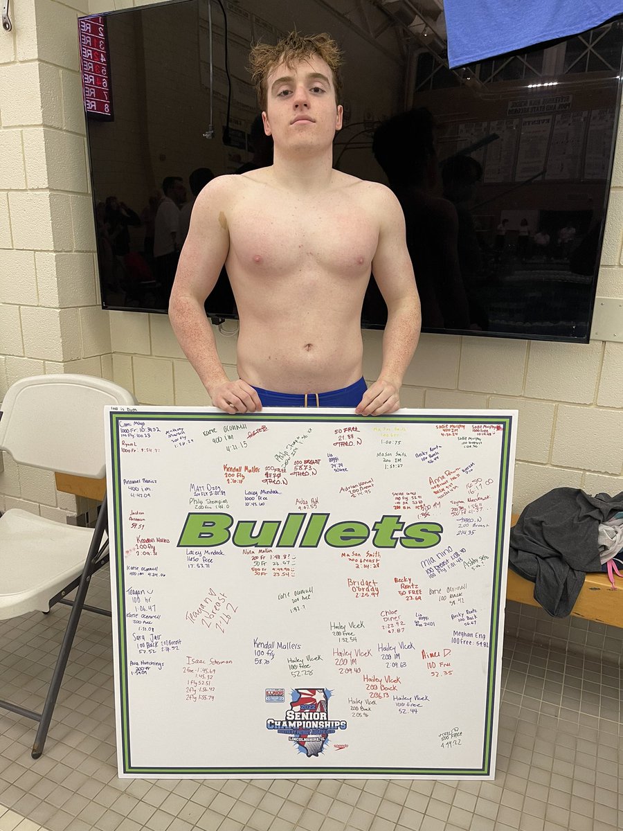 AcademyBullets's tweet photo. In honor of an EXCELLENT weekend of racing, Isaac Scherman has been recognized as our swimmer of the meet and get to take home the Best Times Board!
#AlwaysFlexin ๐ช https://t.co/7HKHAgNF0E